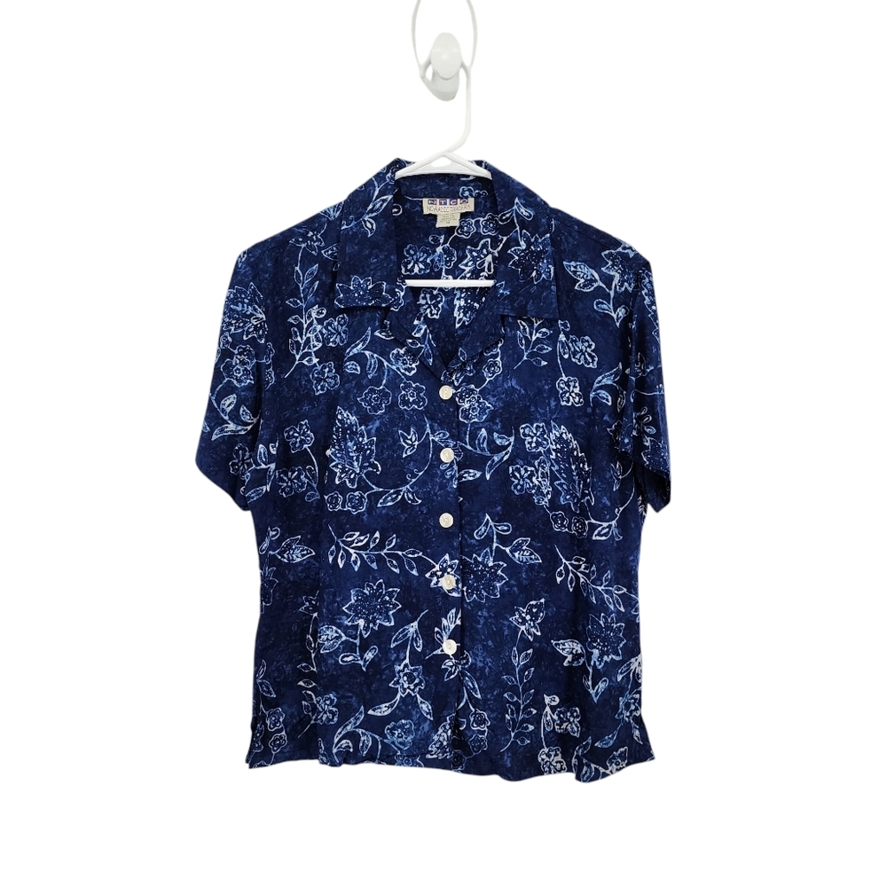 Nomadic Traders Men's 100% Rayon Floral Short Sleeves Button Down Shirt - M